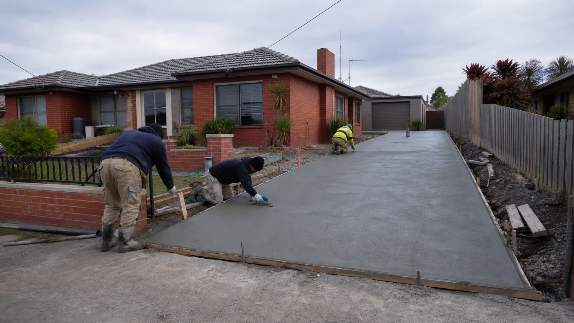 Completed concrete driveway serving Bli Bli, Queensland