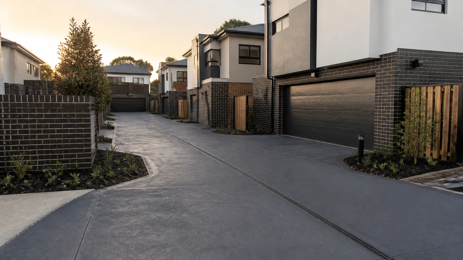 Completed concrete driveway serving Bokarina, Queensland