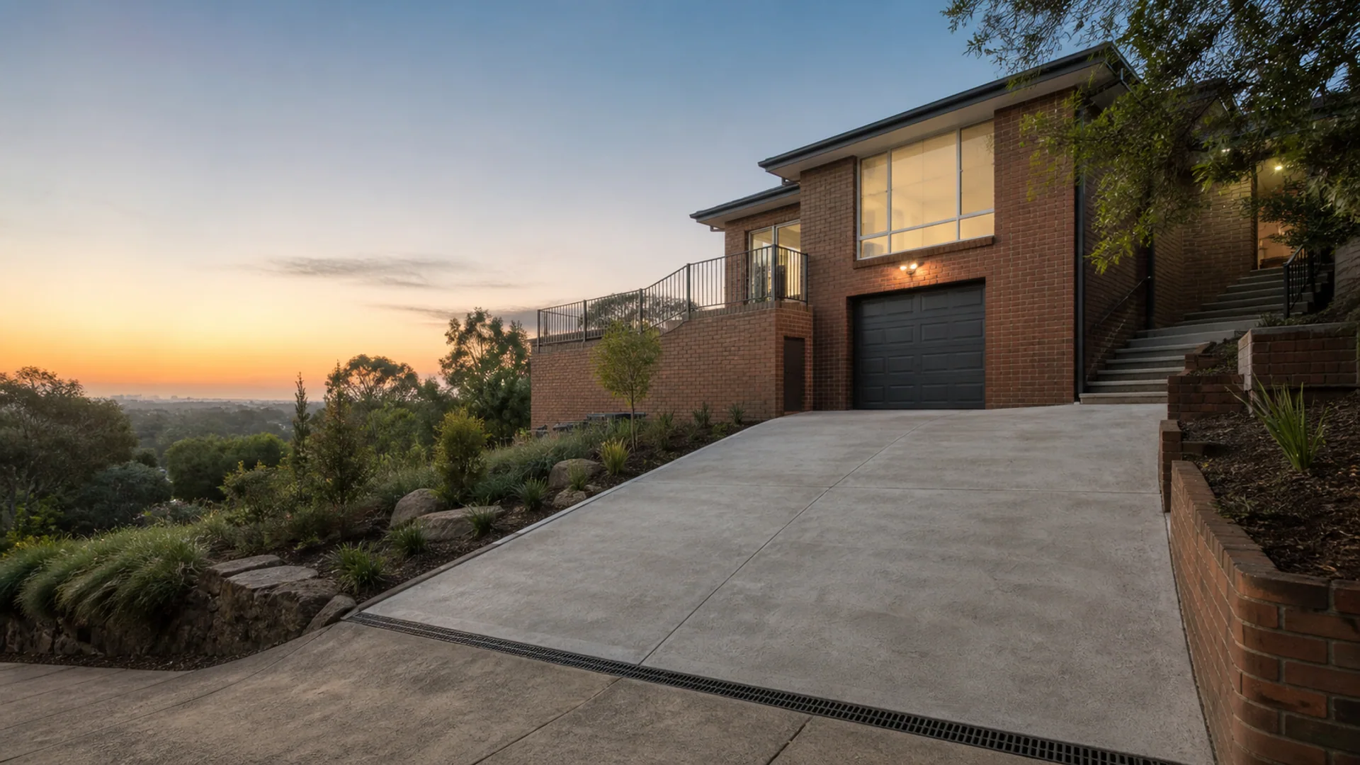 Completed concrete driveway serving Marcoola, Queensland