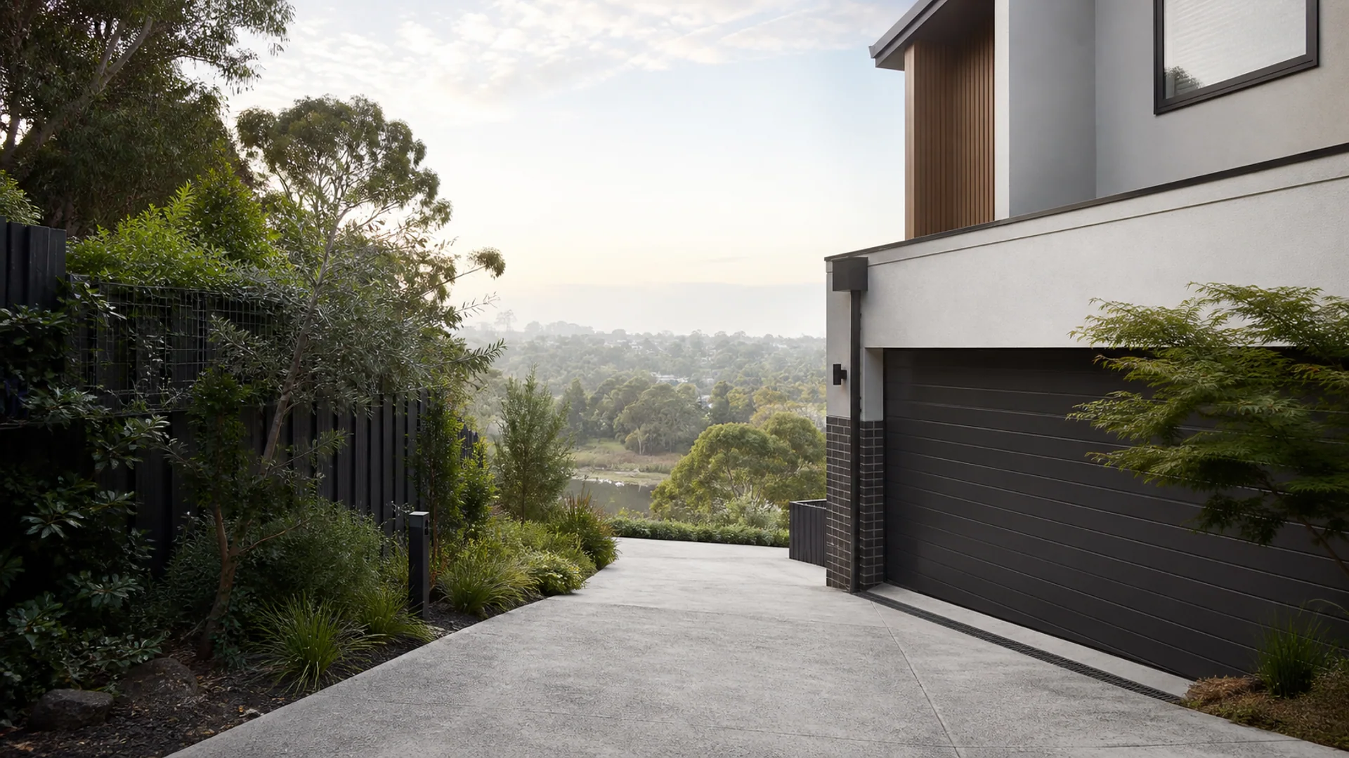 Completed concrete driveway serving Mooloolaba, Queensland