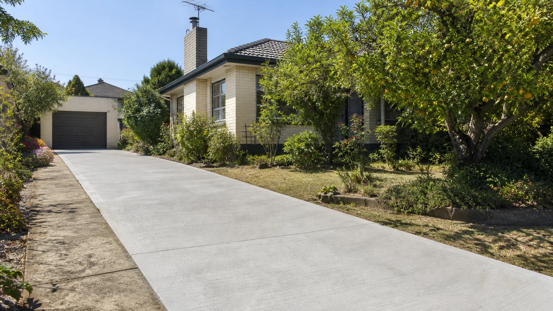 Completed concrete driveway serving Mountain Creek, Queensland