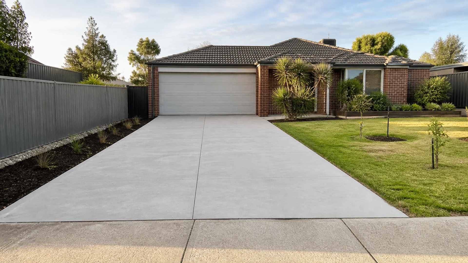 Neatly finished plain concrete driveway on the Sunshine Coast