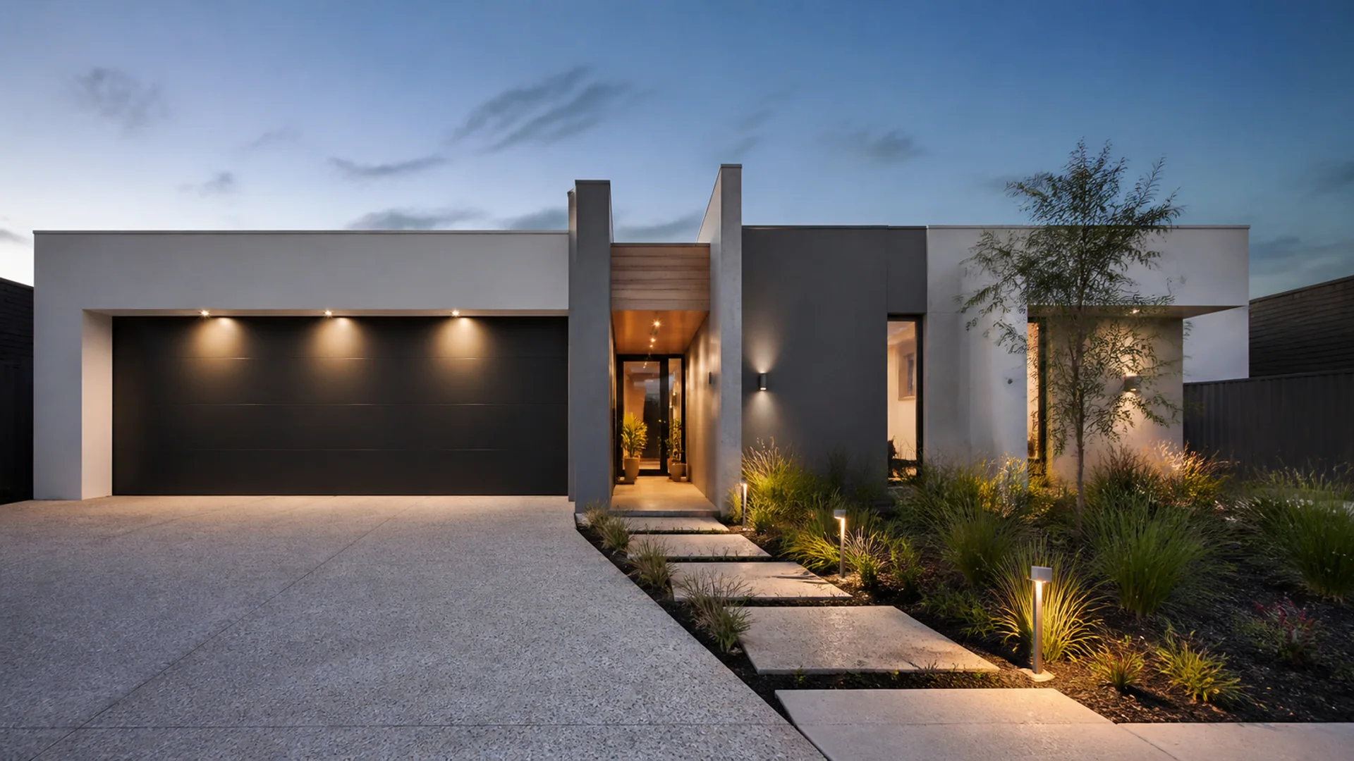Completed concrete driveway serving Wurtulla, Queensland